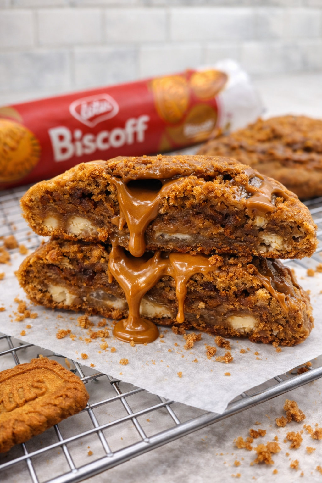 Fudgy Biscoff Cookies