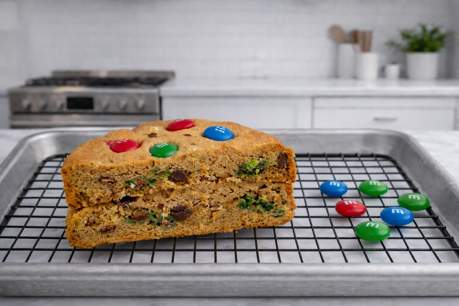 Fudgy M&M Cookies