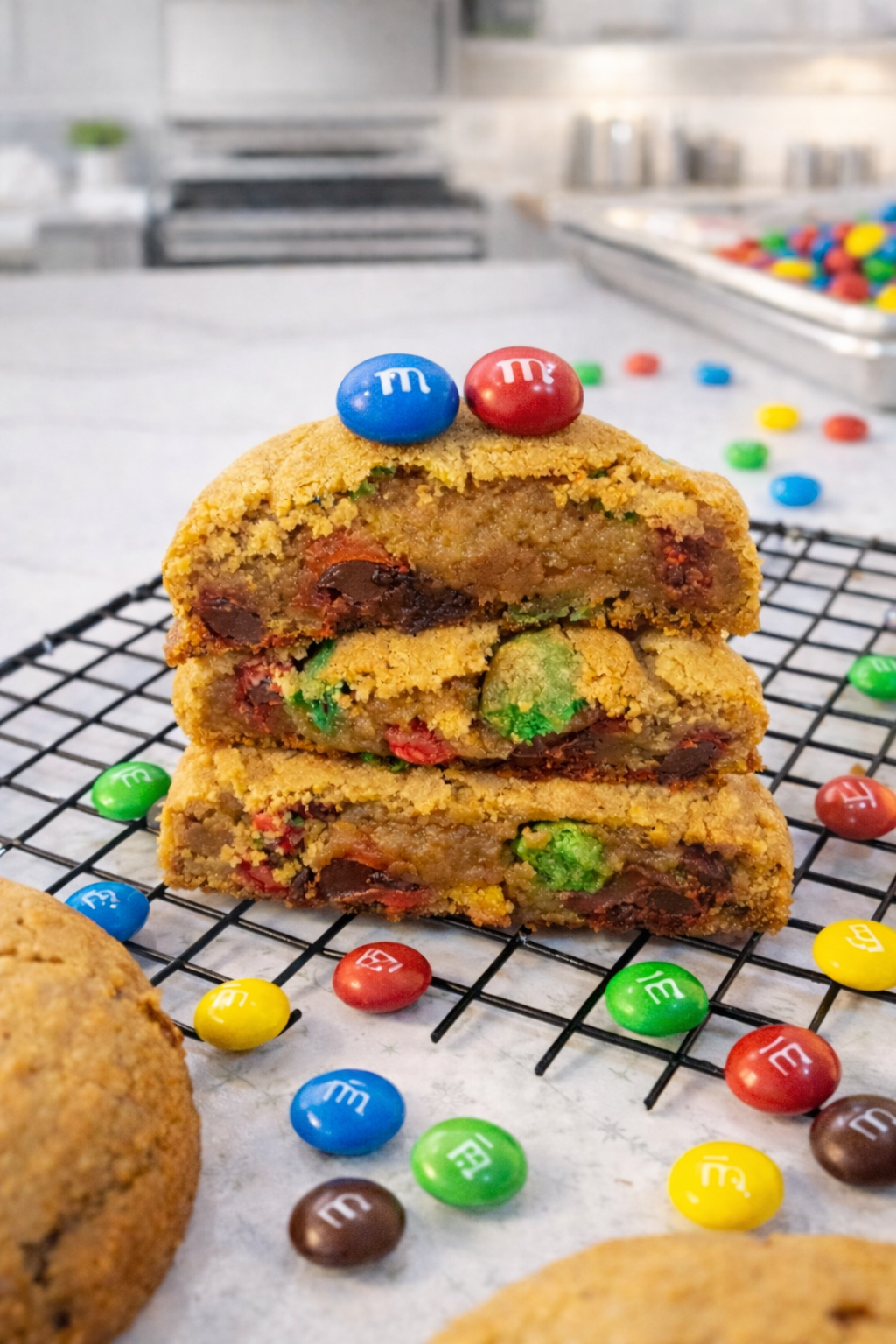 Fudgy M&M Cookies